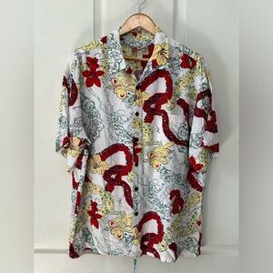 Hilo Hattie Men's Hawaiian Floral Button Down Shirt Size‎ XL